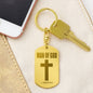 Man of God 1 Timothy 6:11 Engraved Dog Tag Bible Keychain Stainless Steel or 18k Gold-Express Your Love Gifts