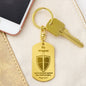 Isaiah 54.17 No Weapon Engraved Dog Tag Keychain Stainless Steel or 18k Gold-Express Your Love Gifts