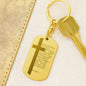 Lord's Prayer Chinese Engraved Dog Tag Bible Keychain Stainless Steel or 18k Gold-Express Your Love Gifts