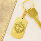 Man of God Cross 1 Timothy 6:11 Engraved Dog Tag Bible Keychain Stainless Steel or 18k Gold-Express Your Love Gifts