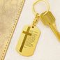 Lord's Prayer Russian Engraved Dog Tag Bible Keychain Stainless Steel or 18k Gold-Express Your Love Gifts