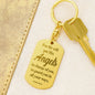 Angels Protect Psalm 91.11 Engraved Dog Tag Keychain Stainless Steel or 18k Gold-Express Your Love Gifts