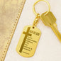 Man of God Pursuing 1 Timothy 6:11 Engraved Dog Tag Bible Keychain Stainless Steel or 18k Gold-Express Your Love Gifts