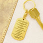 Ten Commandments German 10 Gebote Halskette Engraved Dog Tag Bible Keychain Stainless Steel or 18k Gold-Express Your Love Gifts