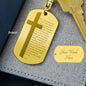 Lords Prayer Polish Ojcze Nasz Engraved Dog Tag Bible Keychain Stainless Steel or 18k Gold-Express Your Love Gifts
