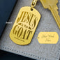 Jesus is the GOAT Matthew 28.18 Engraved Dog Tag Keychain Stainless Steel or 18k Gold-Express Your Love Gifts