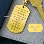 Ten Commandments English Engraved Dog Tag Bible Keychain Stainless Steel or 18k Gold-Express Your Love Gifts
