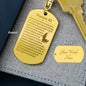 Psalm 23 French Psaume 23 Engraved Dog Tag Bible Keychain Stainless Steel or 18k Gold-Express Your Love Gifts