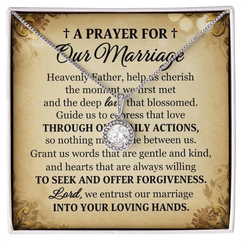Prayer For Our Marriage Message Card Eternal Hope Necklace-Express Your Love Gifts