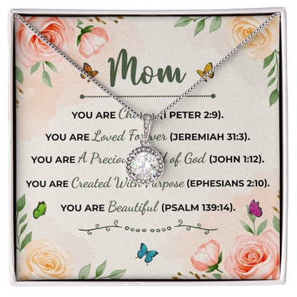 To Mom You Are Beautiful Message Card Eternal Hope Necklace-Express Your Love Gifts
