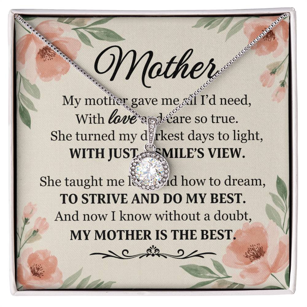 To Mom With Just a Smile's View Message Card Eternal Hope Necklace-Express Your Love Gifts