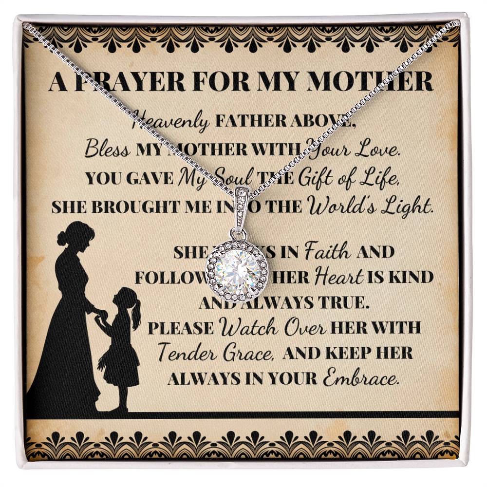 To Mom Prayer For My Mother Message Card Eternal Hope Necklace-Express Your Love Gifts