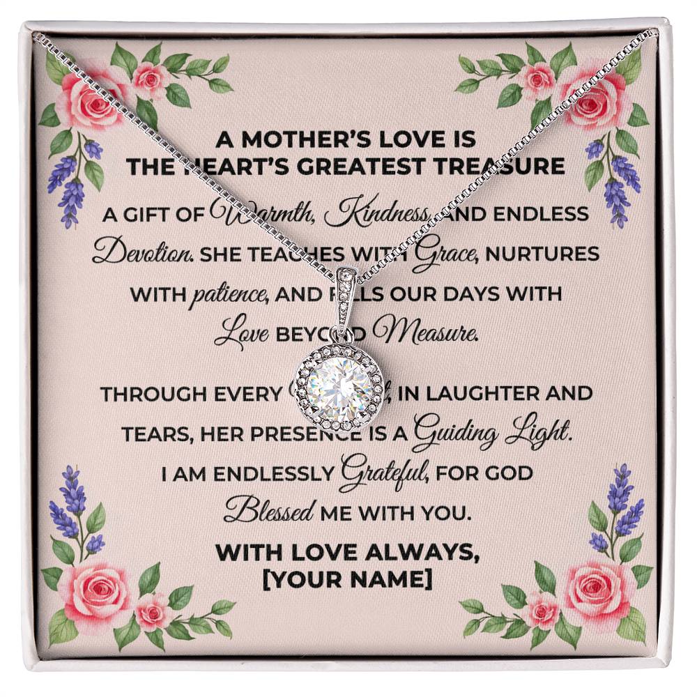 Personalized To Mom Mothers Love Message Card Eternal Hope Necklace-Express Your Love Gifts