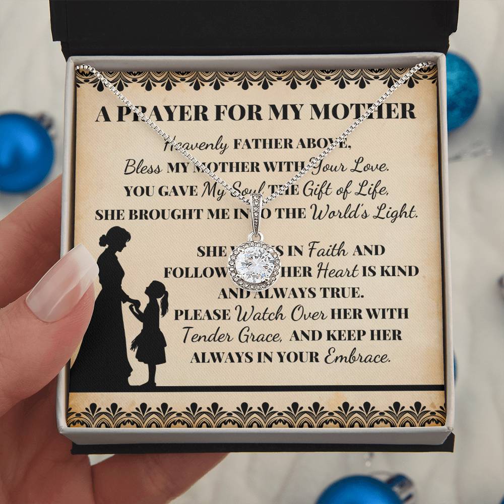 To Mom Prayer For My Mother Message Card Eternal Hope Necklace-Express Your Love Gifts