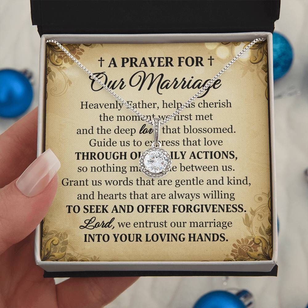Prayer For Our Marriage Message Card Eternal Hope Necklace-Express Your Love Gifts