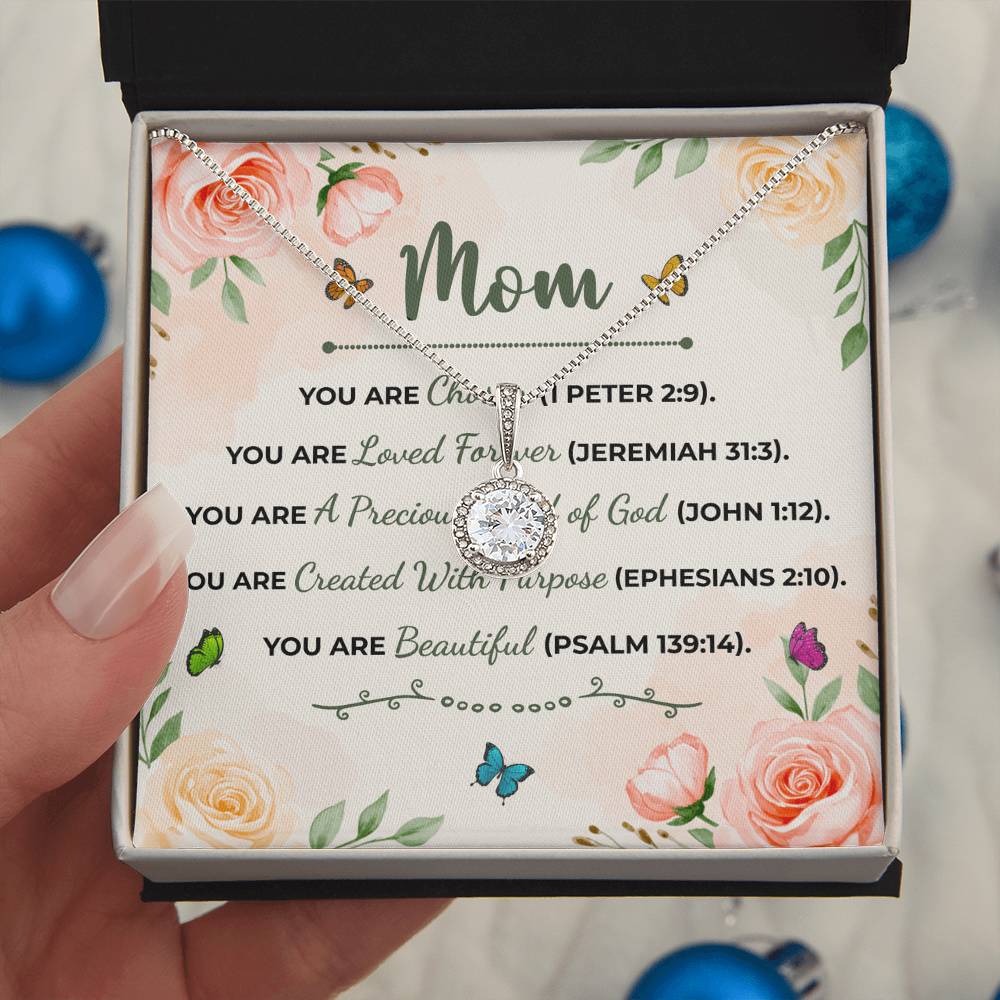 To Mom You Are Beautiful Message Card Eternal Hope Necklace-Express Your Love Gifts