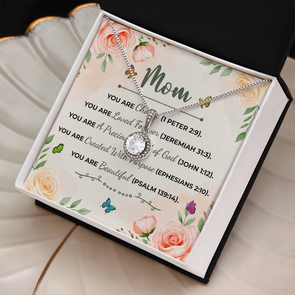 To Mom You Are Beautiful Message Card Eternal Hope Necklace-Express Your Love Gifts