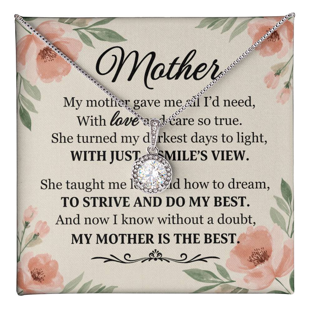 To Mom With Just a Smile's View Message Card Eternal Hope Necklace-Express Your Love Gifts