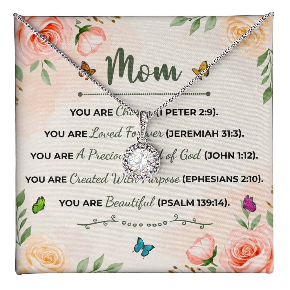 To Mom You Are Beautiful Message Card Eternal Hope Necklace-Express Your Love Gifts