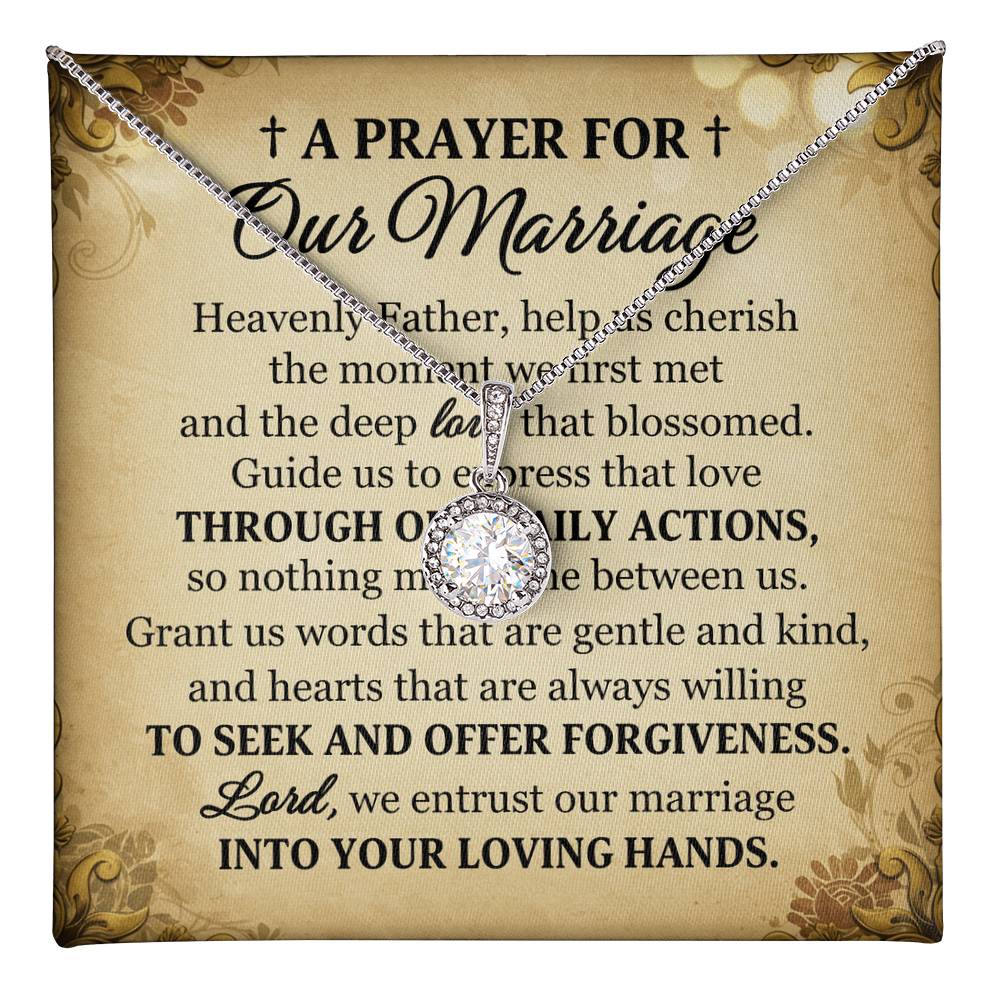 Prayer For Our Marriage Message Card Eternal Hope Necklace-Express Your Love Gifts