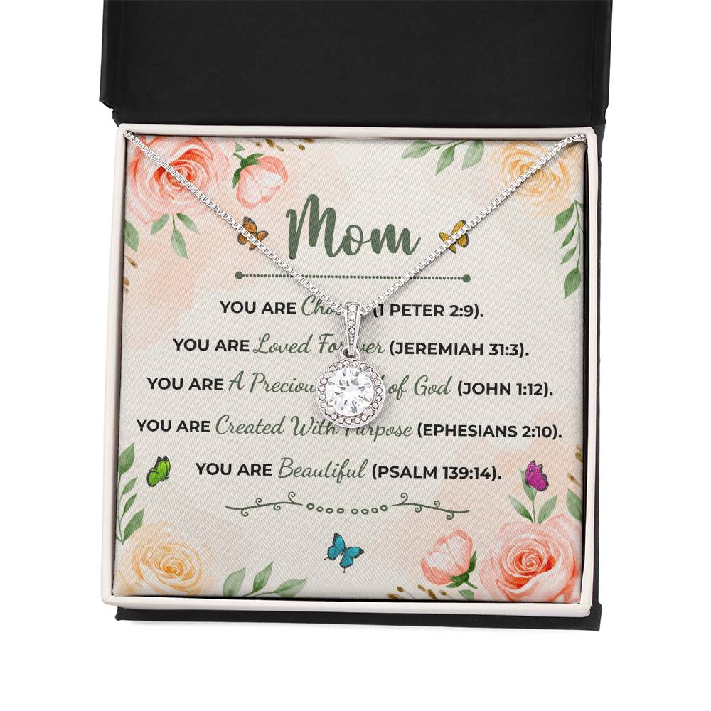 To Mom You Are Beautiful Message Card Eternal Hope Necklace-Express Your Love Gifts