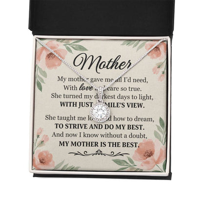 To Mom With Just a Smile's View Message Card Eternal Hope Necklace-Express Your Love Gifts