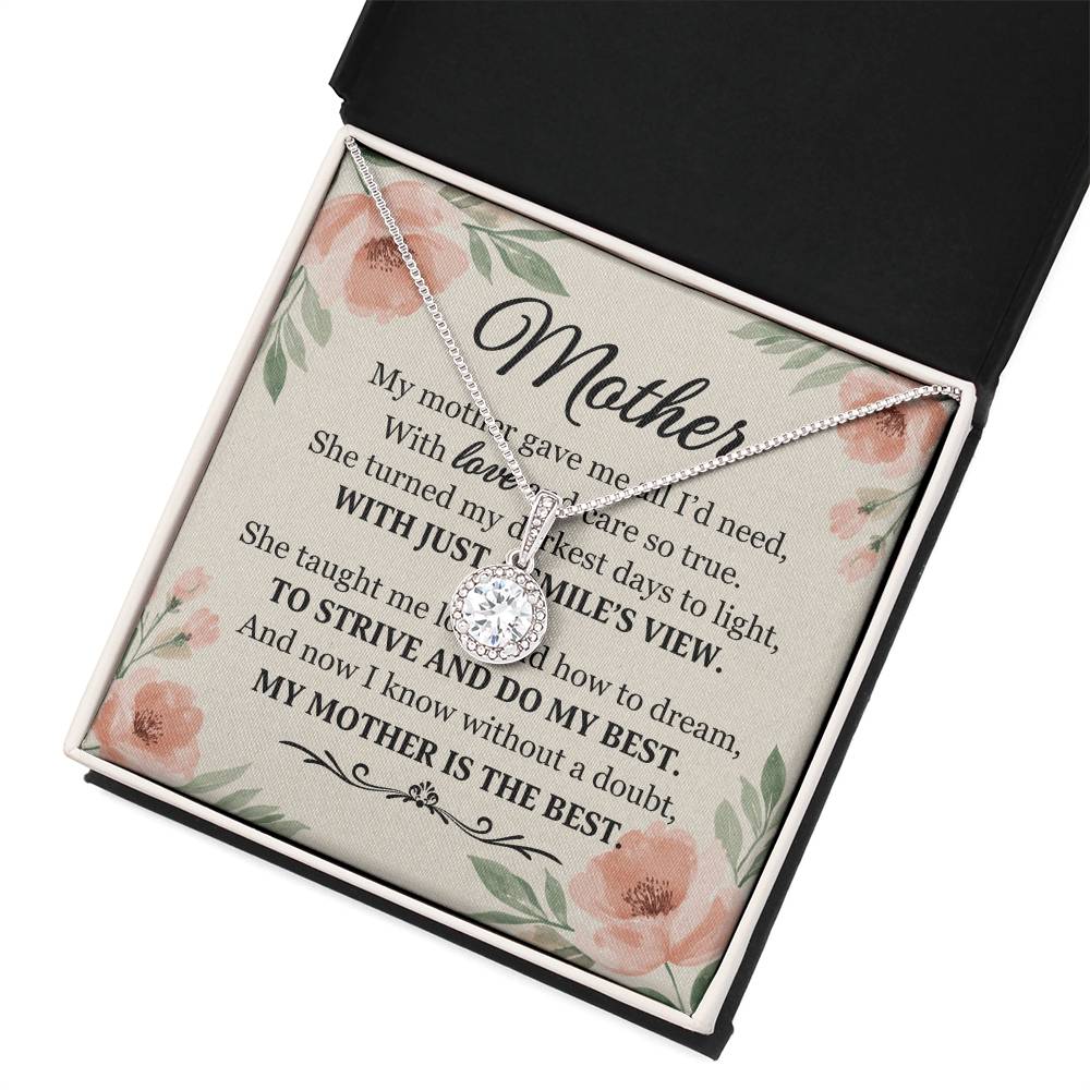 To Mom With Just a Smile's View Message Card Eternal Hope Necklace-Express Your Love Gifts