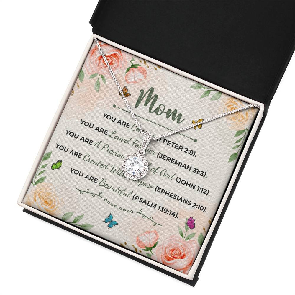 To Mom You Are Beautiful Message Card Eternal Hope Necklace-Express Your Love Gifts