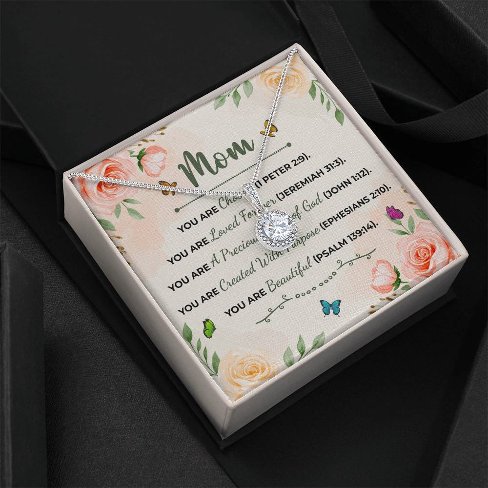 To Mom You Are Beautiful Message Card Eternal Hope Necklace-Express Your Love Gifts