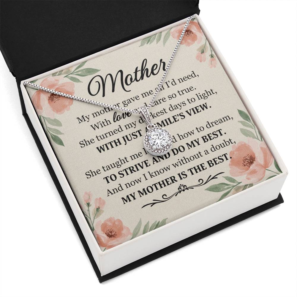 To Mom With Just a Smile's View Message Card Eternal Hope Necklace-Express Your Love Gifts