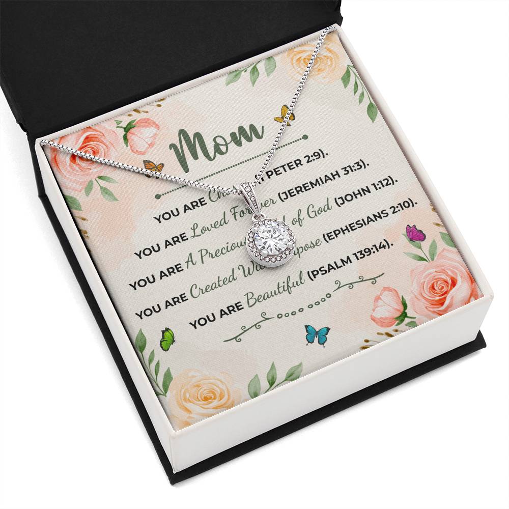 To Mom You Are Beautiful Message Card Eternal Hope Necklace-Express Your Love Gifts