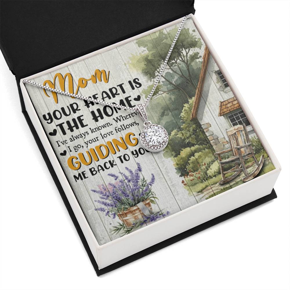 To Mom Your Heart is the Home Eternal Hope Necklace-Express Your Love Gifts