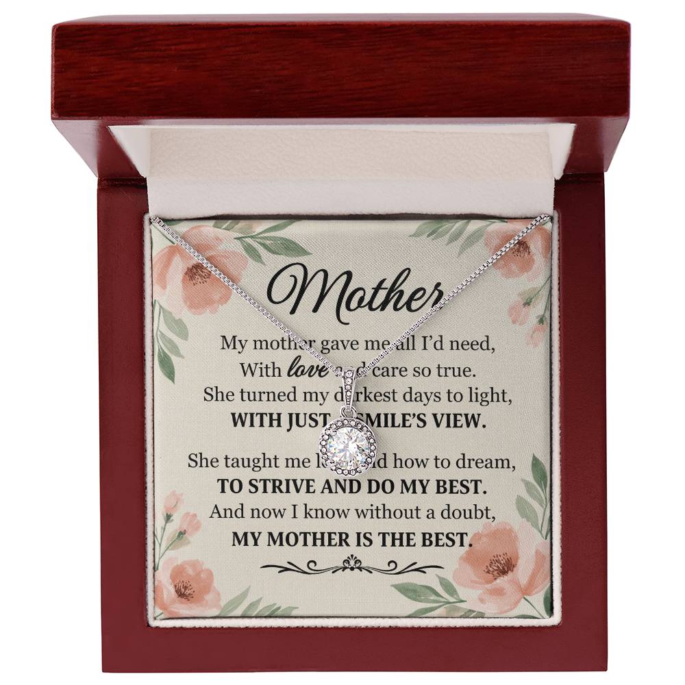 To Mom With Just a Smile's View Message Card Eternal Hope Necklace-Express Your Love Gifts