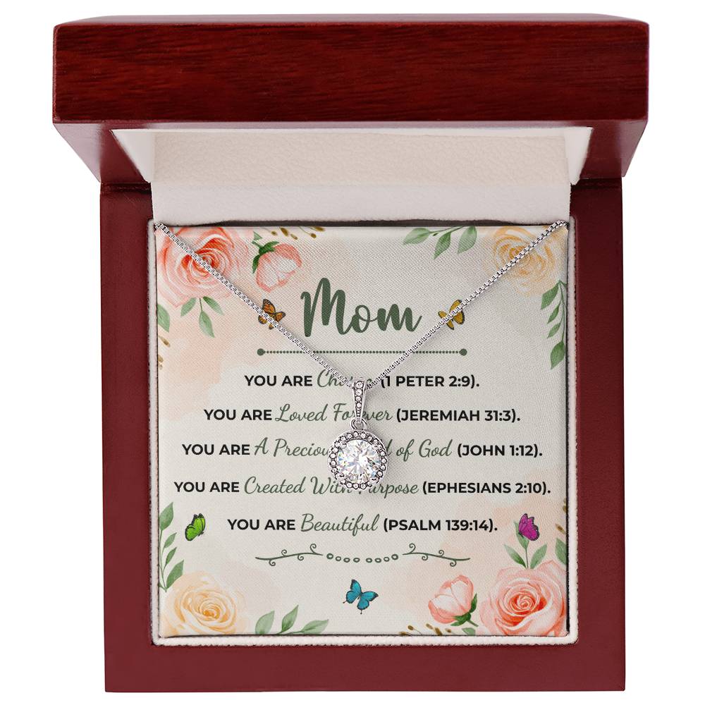 To Mom You Are Beautiful Message Card Eternal Hope Necklace-Express Your Love Gifts