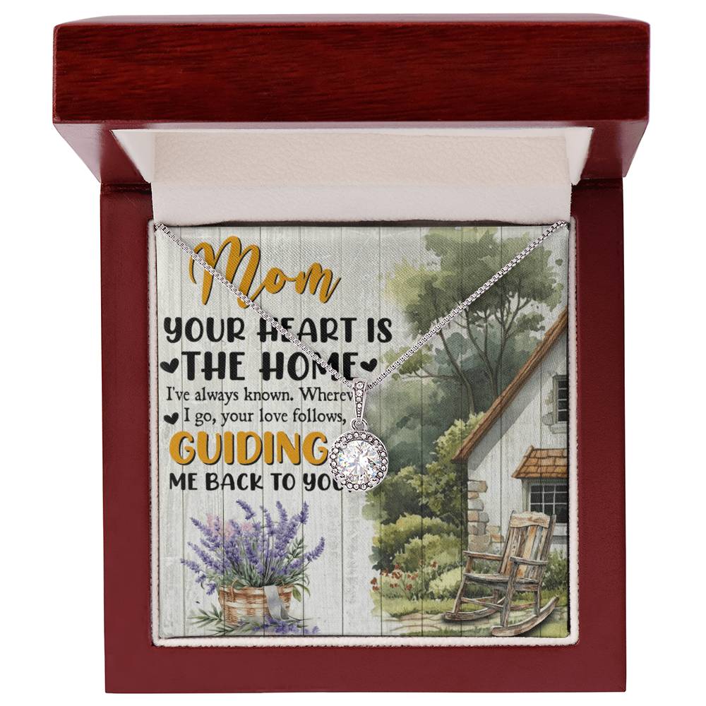 To Mom Your Heart is the Home Eternal Hope Necklace-Express Your Love Gifts