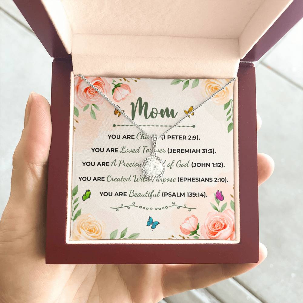 To Mom You Are Beautiful Message Card Eternal Hope Necklace-Express Your Love Gifts