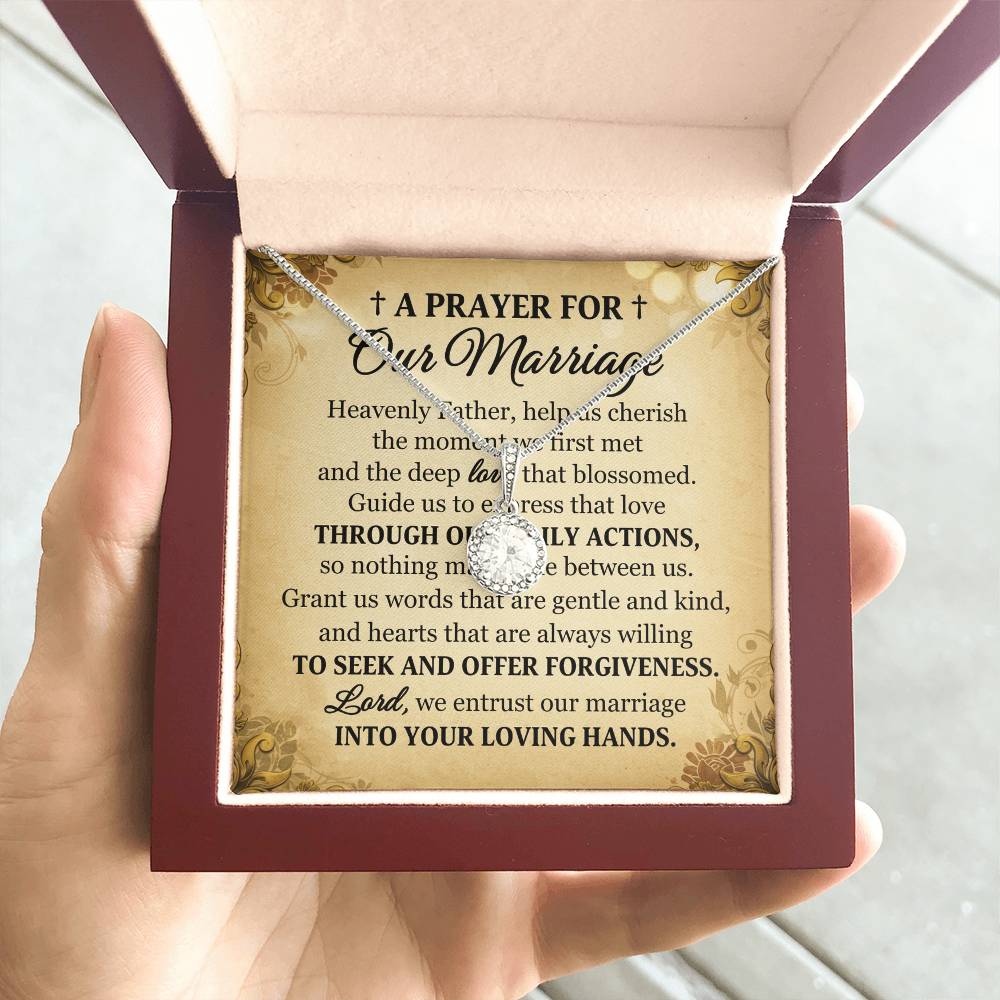 Prayer For Our Marriage Message Card Eternal Hope Necklace-Express Your Love Gifts