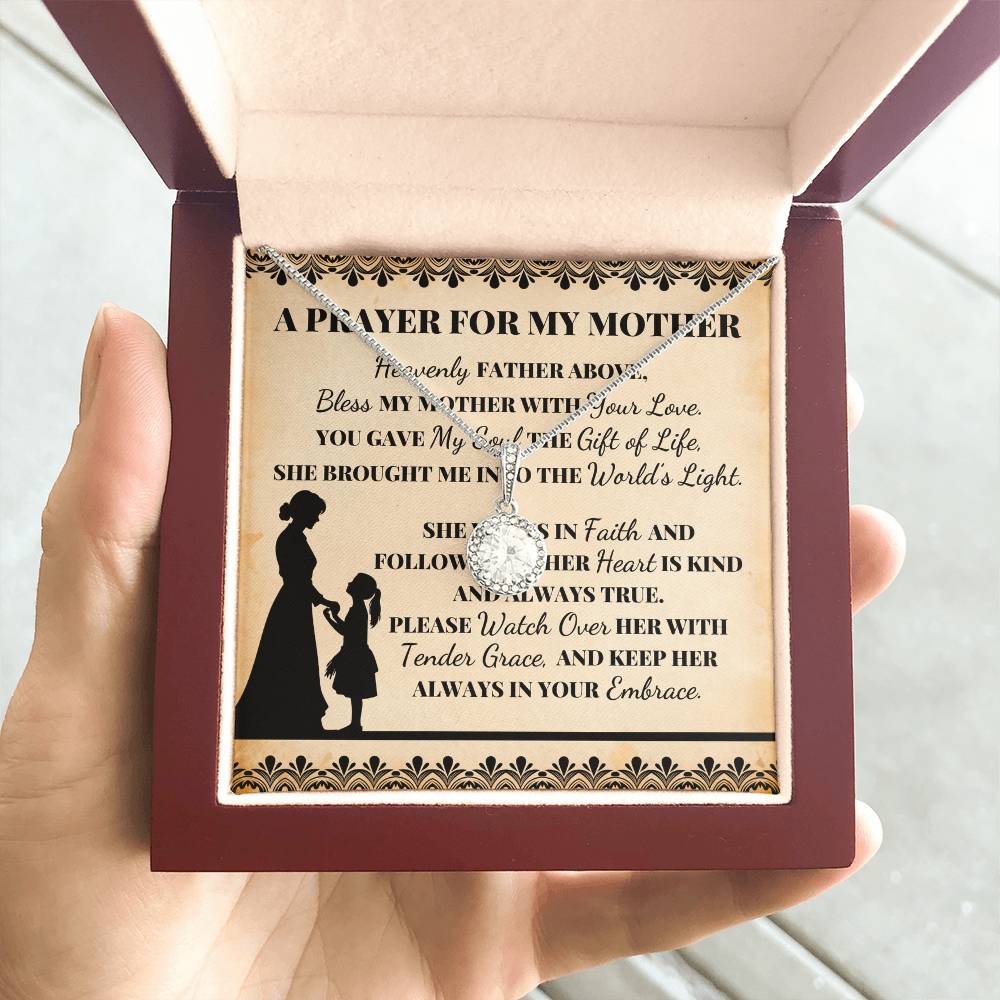 To Mom Prayer For My Mother Message Card Eternal Hope Necklace-Express Your Love Gifts