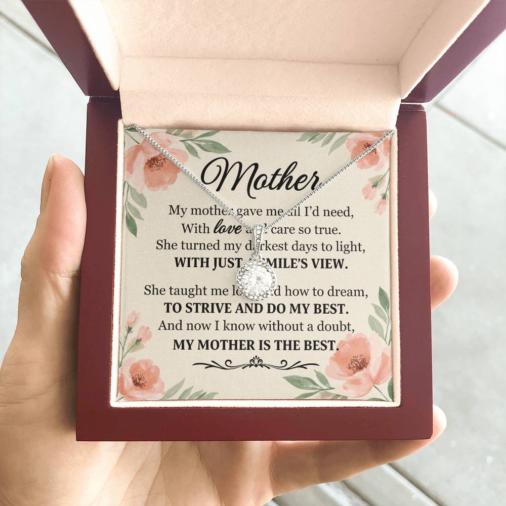 To Mom With Just a Smile's View Message Card Eternal Hope Necklace-Express Your Love Gifts
