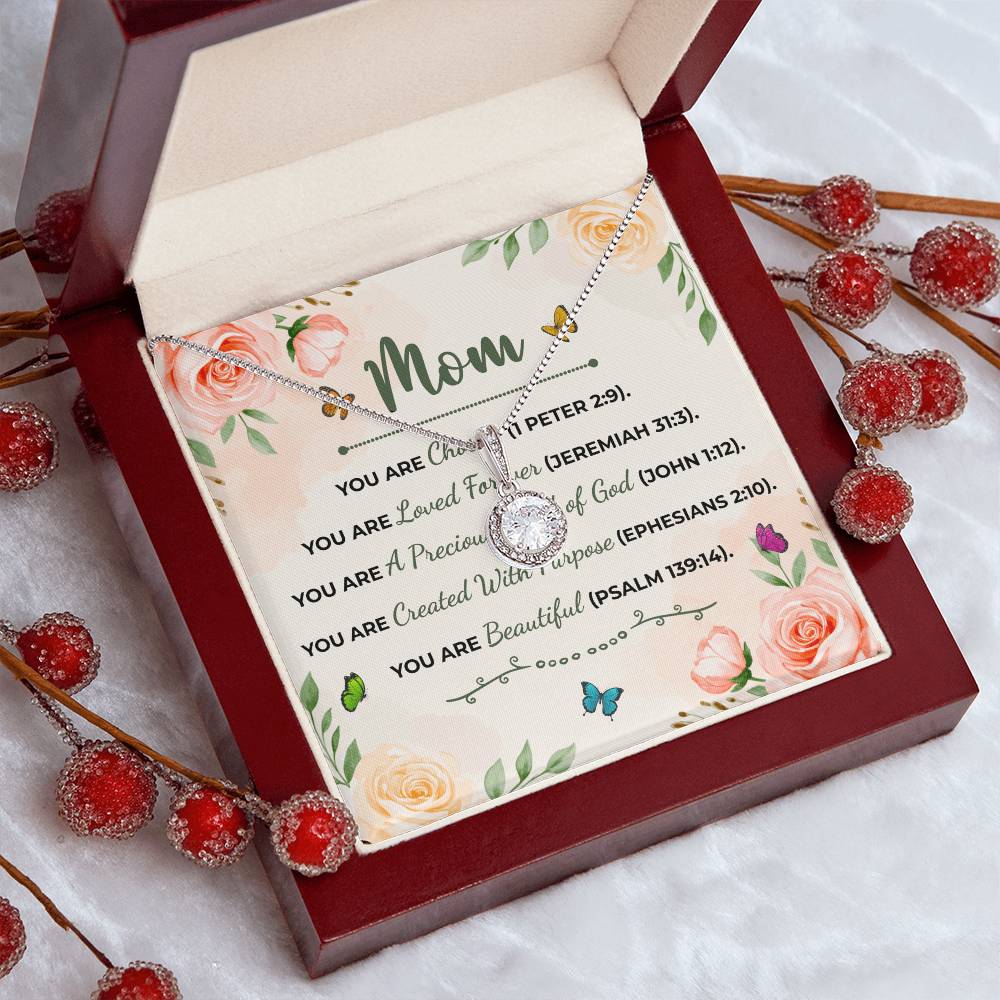 To Mom You Are Beautiful Message Card Eternal Hope Necklace-Express Your Love Gifts
