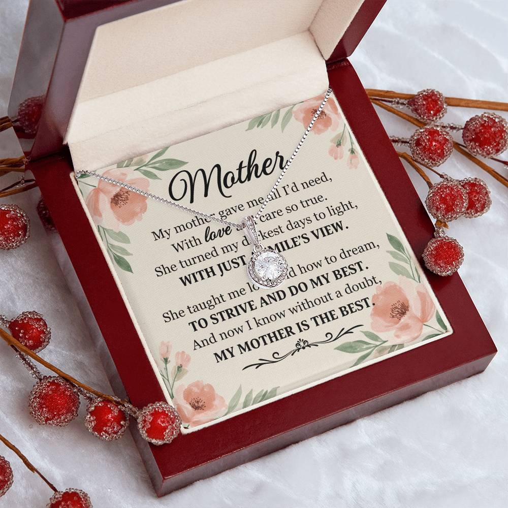 To Mom With Just a Smile's View Message Card Eternal Hope Necklace-Express Your Love Gifts