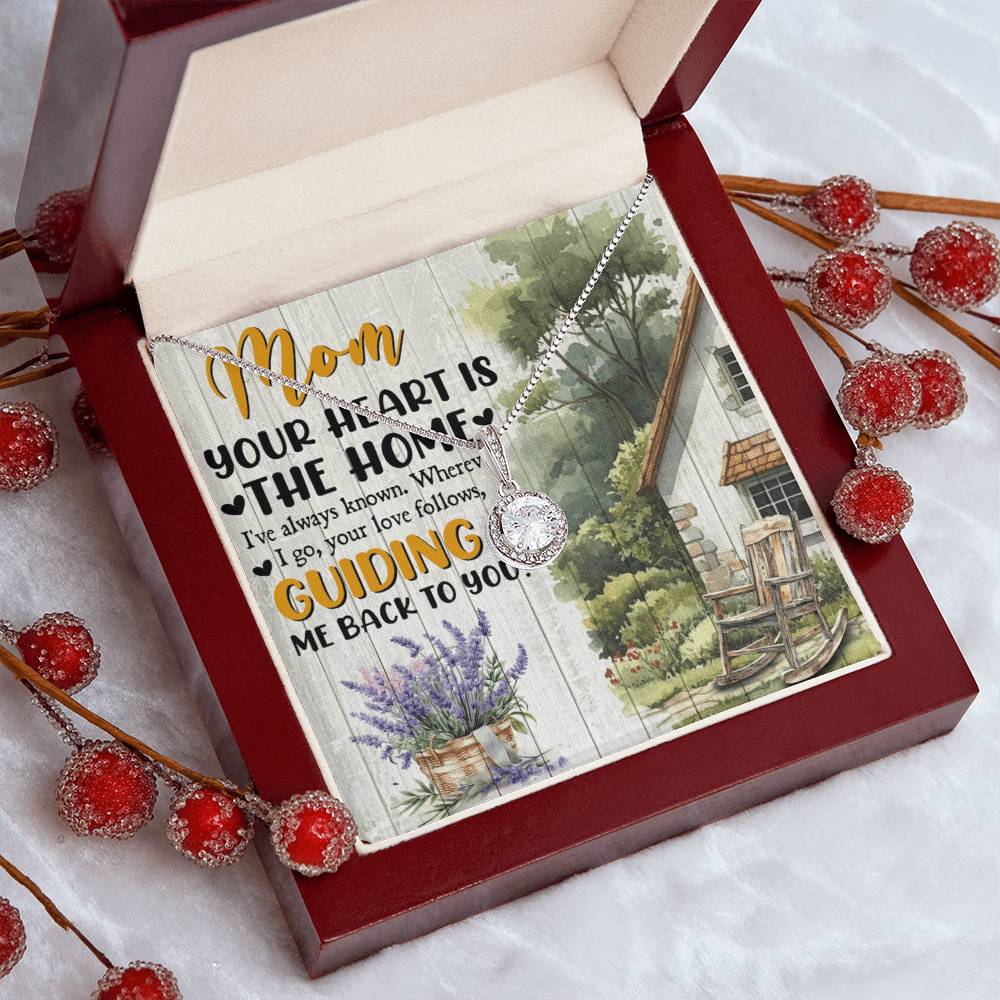 To Mom Your Heart is the Home Eternal Hope Necklace-Express Your Love Gifts