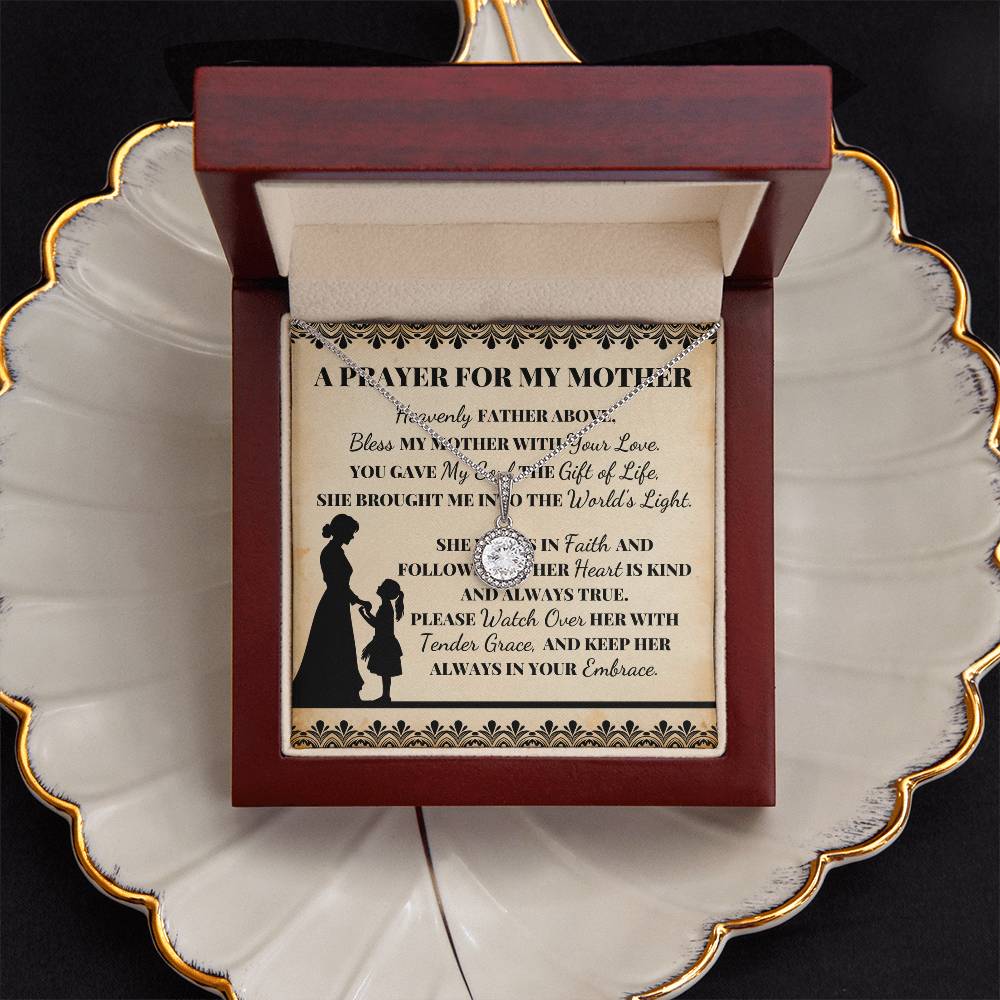 To Mom Prayer For My Mother Message Card Eternal Hope Necklace-Express Your Love Gifts