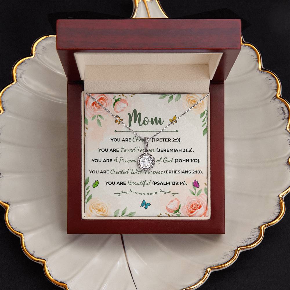 To Mom You Are Beautiful Message Card Eternal Hope Necklace-Express Your Love Gifts