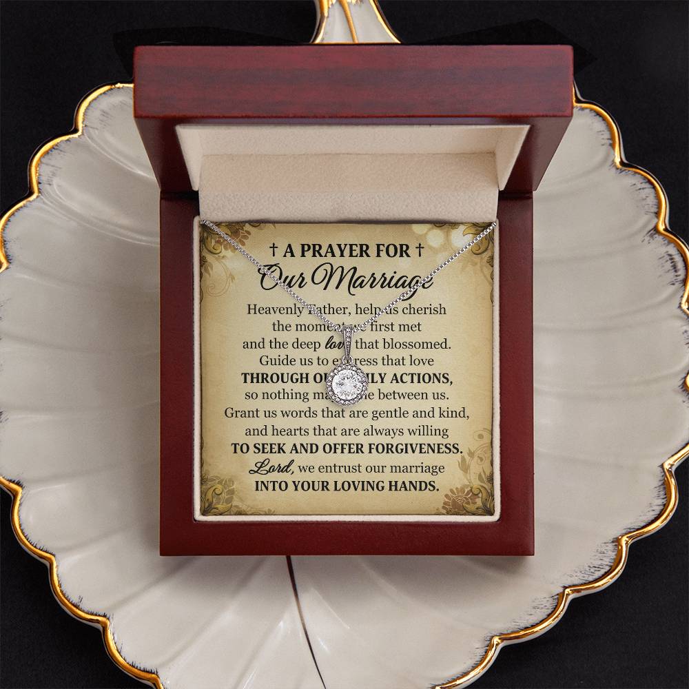 Prayer For Our Marriage Message Card Eternal Hope Necklace-Express Your Love Gifts