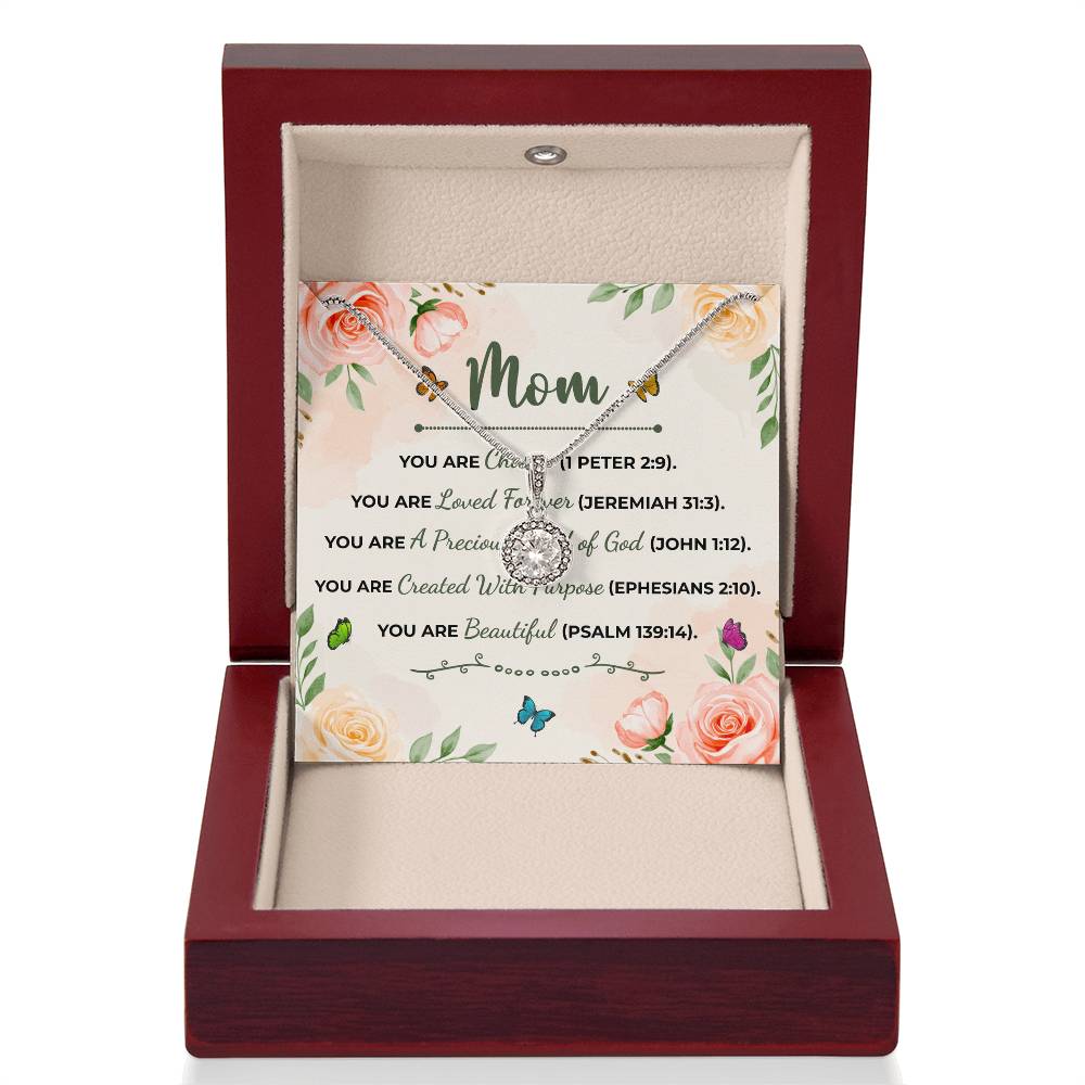 To Mom You Are Beautiful Message Card Eternal Hope Necklace-Express Your Love Gifts