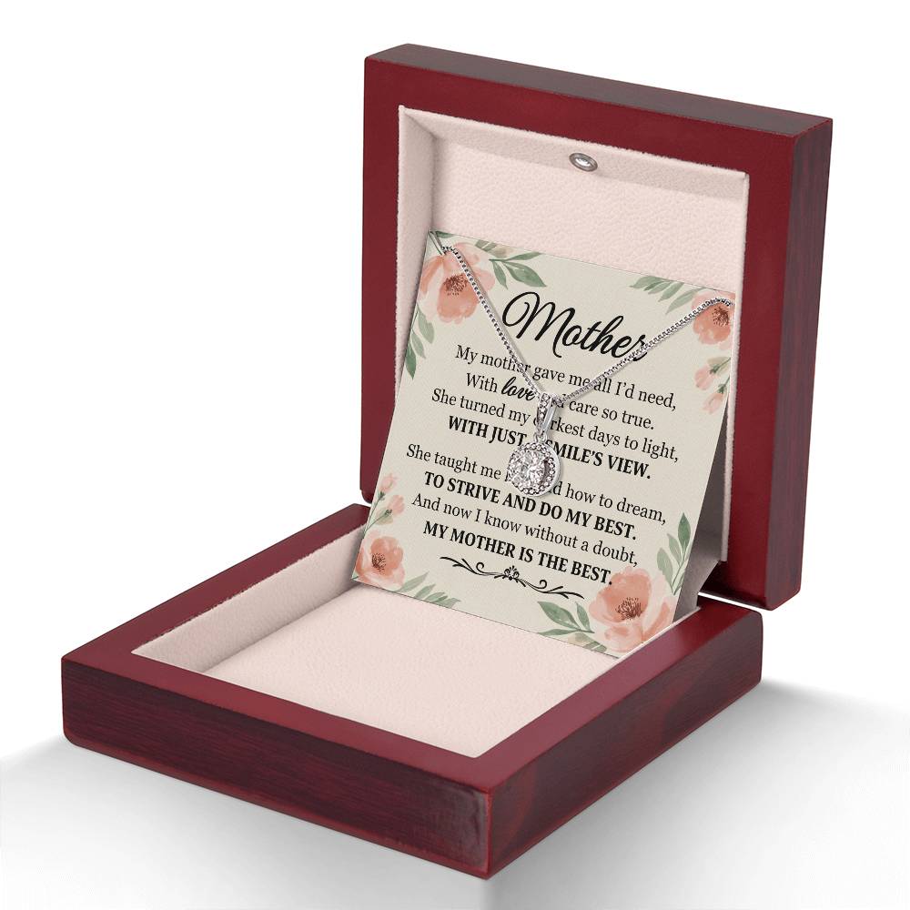 To Mom With Just a Smile's View Message Card Eternal Hope Necklace-Express Your Love Gifts