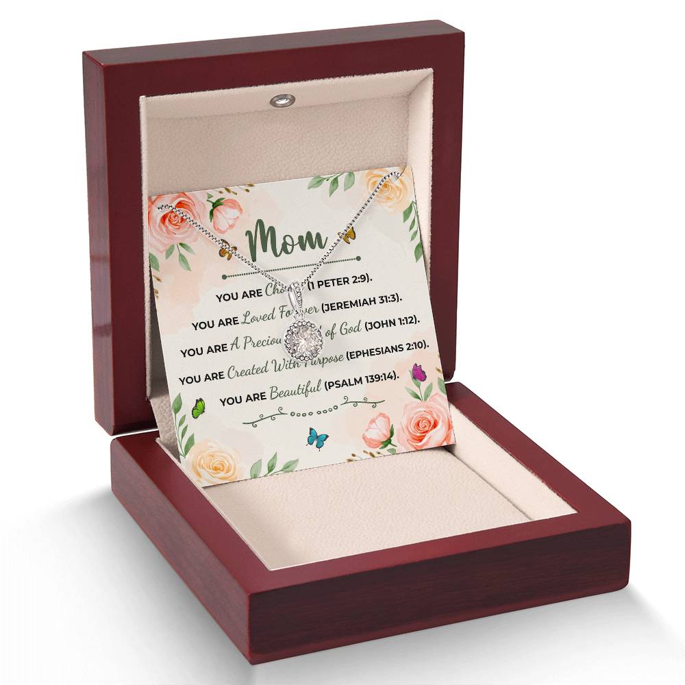To Mom You Are Beautiful Message Card Eternal Hope Necklace-Express Your Love Gifts