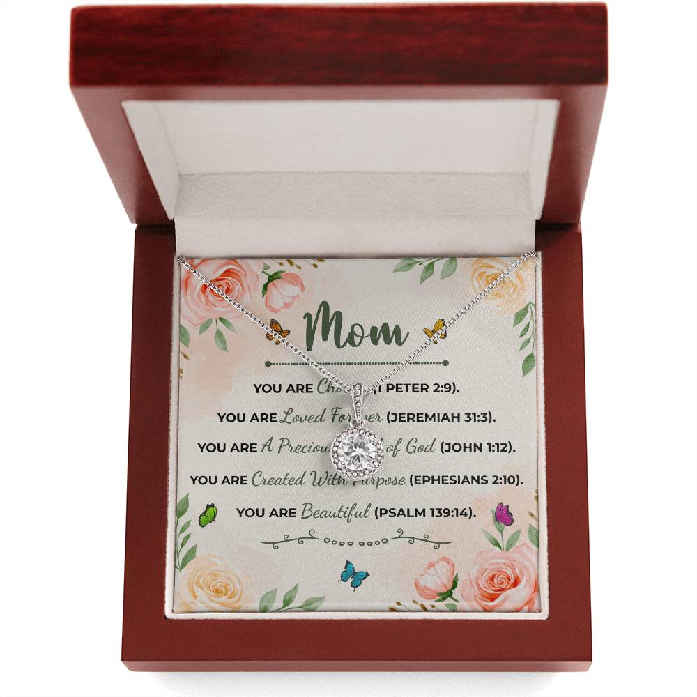 To Mom You Are Beautiful Message Card Eternal Hope Necklace-Express Your Love Gifts
