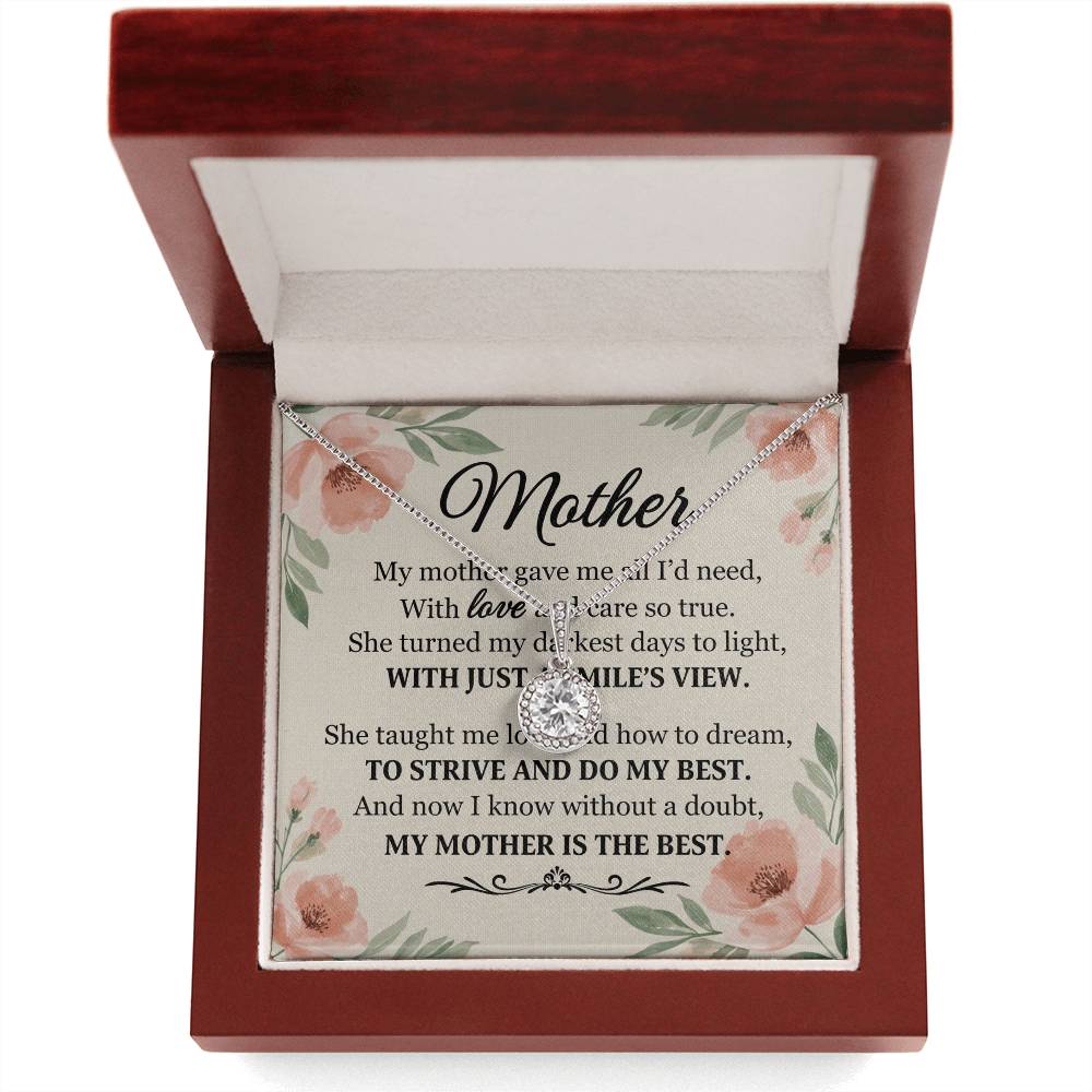 To Mom With Just a Smile's View Message Card Eternal Hope Necklace-Express Your Love Gifts